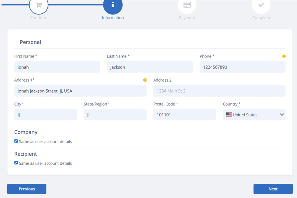 domain checkout