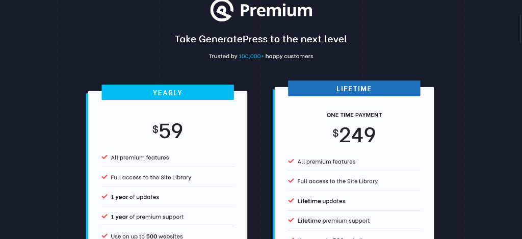 Generatepress Premium Pricing